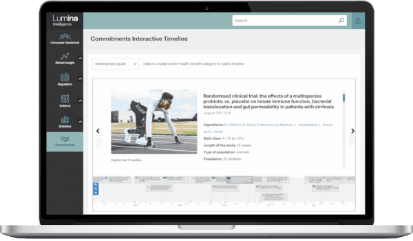 laptop with science timeline Lumina Intelligence science timeline