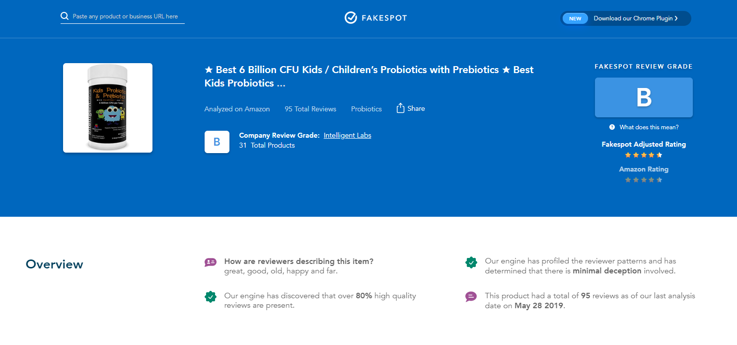 Fakespot probiotics probiotic product rating on fakespot